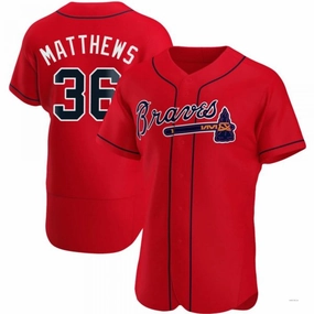 Atlanta Braves #36 Gary Matthews Red Alternate Jersey Stitches Baseball Jerseys