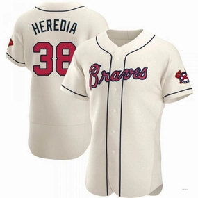 Atlanta Braves #38 Guillermo Heredia Cream Alternate Jersey Stitches Baseball Jerseys