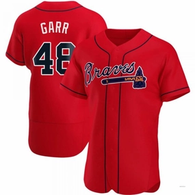 Atlanta Braves #48 Ralph Garr Red Alternate Jersey Stitches Baseball Jerseys