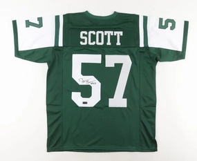 Bart Scott Signed New York Jets Jersey (Radtke COA) 2006 Pro Bowl Linebacker