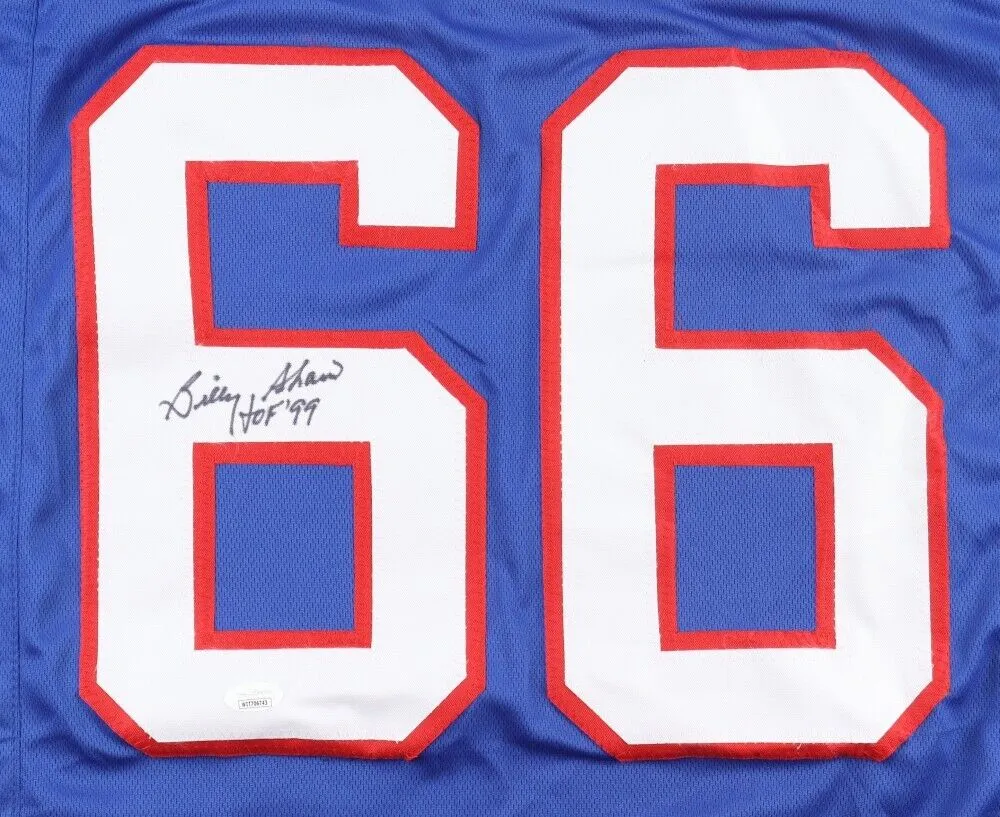 Billy Shaw Signed Buffalo Bills Jersey Inscr HOF 99 (JSA) 8AFL All-Star Lineman