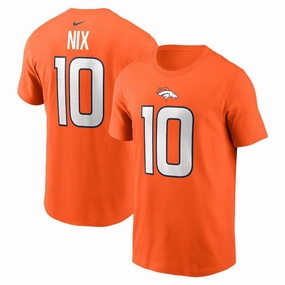 Bo Nix NFL Denver Broncos Nike Name & Number T-Shirt - Orange