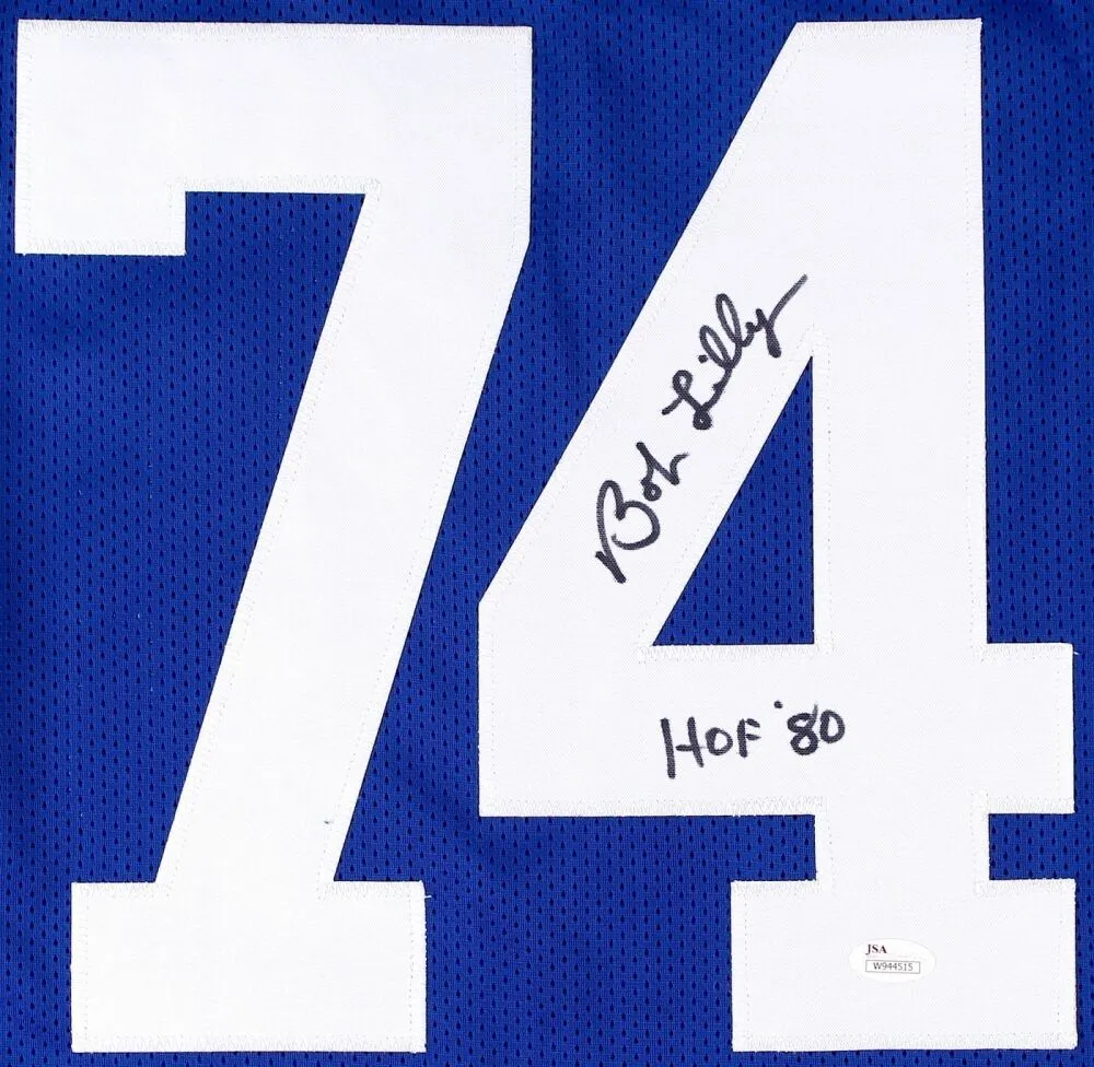 Bob Lilly Signed Dallas Cowboys Jersey Inscribed "HOF 80" (JSA COA)