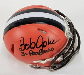 Bob Golic 3x Pro Bowls Signed Cleveland Browns Speed Mini Helmet (JSA COA)
