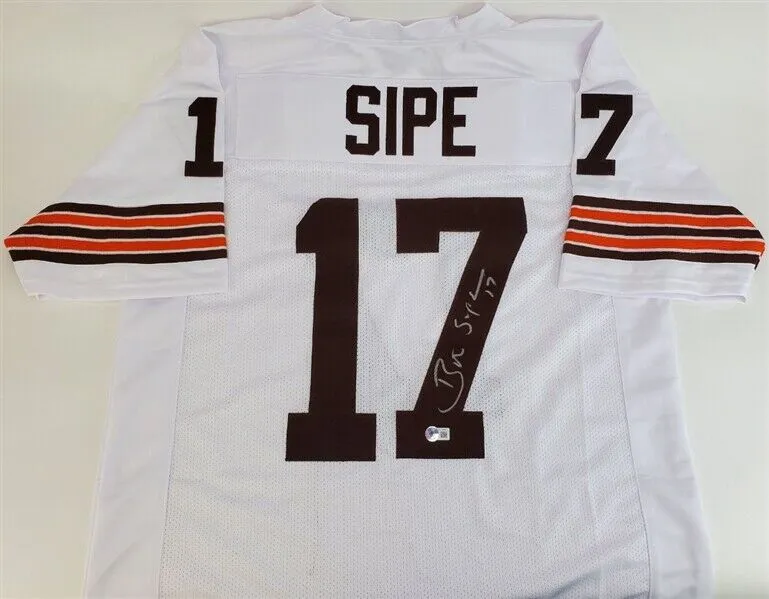 Brian Sipe Signed Cleveland Browns White Jersey (Beckett) Browns Q.B. 19741983