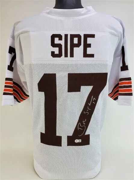 Brian Sipe Signed Cleveland Browns White Jersey (Beckett) Browns Q.B. 19741983