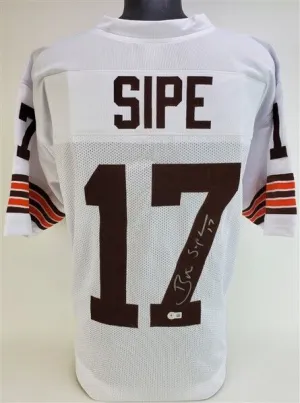 Brian Sipe Signed Cleveland Browns White Jersey (Beckett) Browns Q.B. 19741983