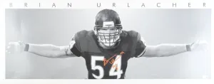 Brian Urlacher Signed Chicago Bears 15.75x40 Poster Inscribed "HOF 18" (Beckett)