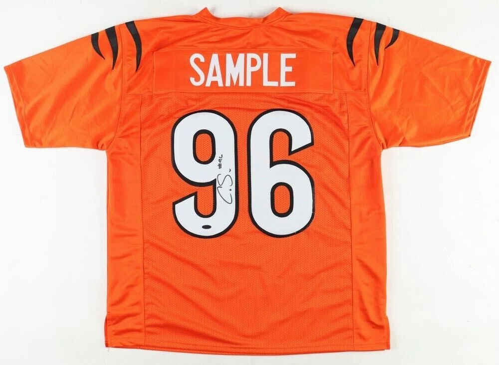 Cam Sample Signed Cincinnati Bengals Jersey (Playball Ink) 2021 4th Round Pck DE