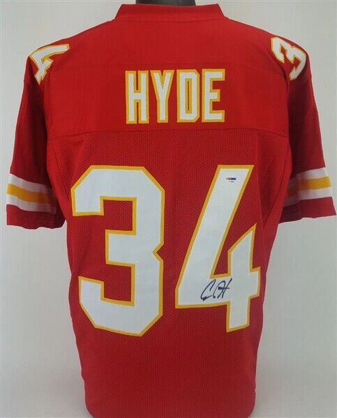 Carlos Hyde Signed Kansas City Chiefs Jersey (PSA) former Ohio State Buckeyes RB