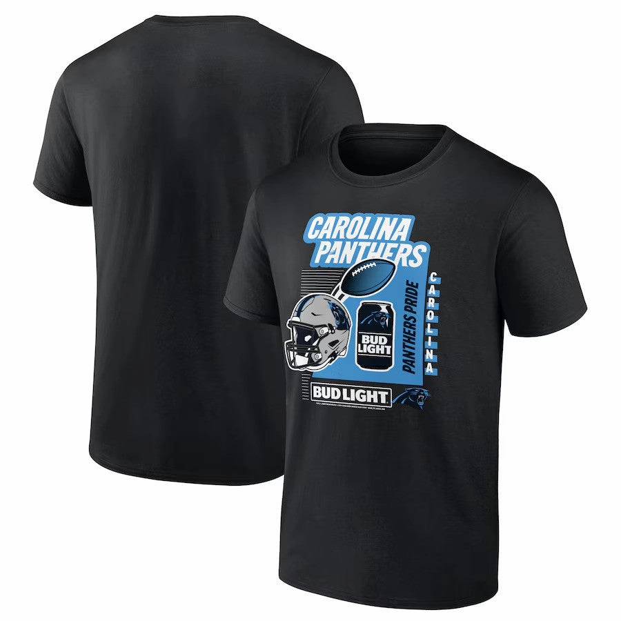 Carolina Panthers NFL Bud Light T-Shirt - Black