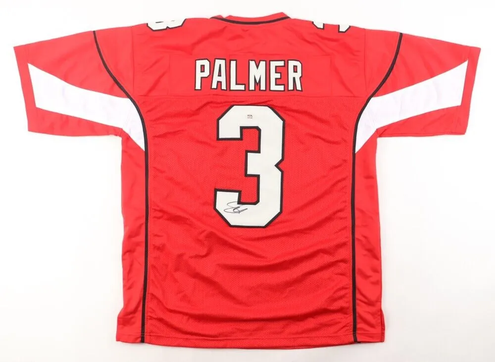 Carson Palmer Signed Arizona Cardinals Red Jersey (PSA) 3Pro Bowl Quarterback