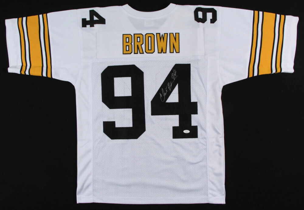 Chad Brown Signed Pittsburgh Steelers Jersey (JSA COA) 3Pro Bowl Linebackr