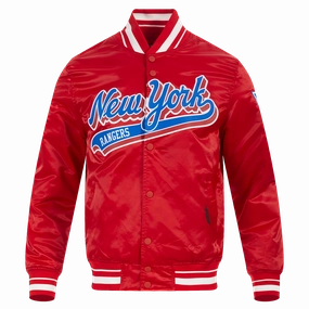 CHAMARRA DE SATN NHL NEW YORK RANGERS SCRIPT TAIL