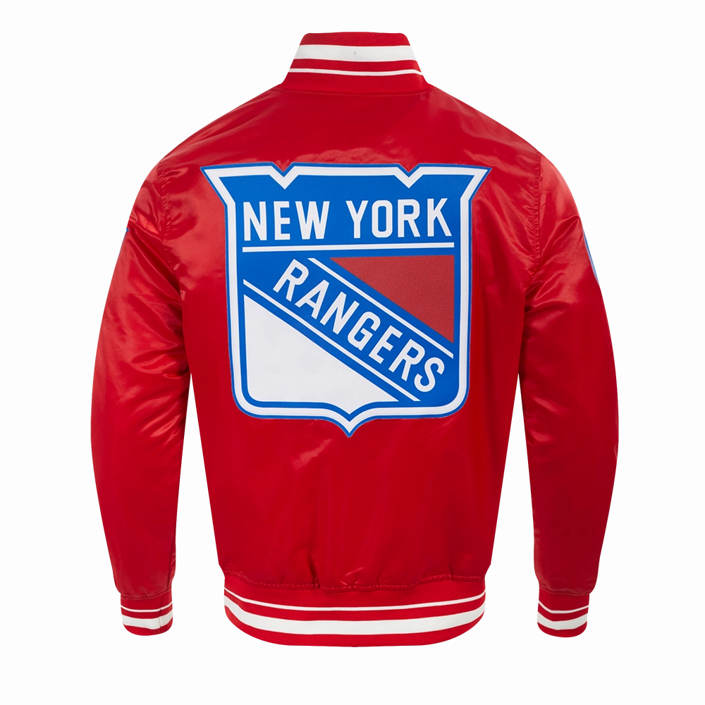 CHAMARRA DE SATN NHL NEW YORK RANGERS SCRIPT TAIL