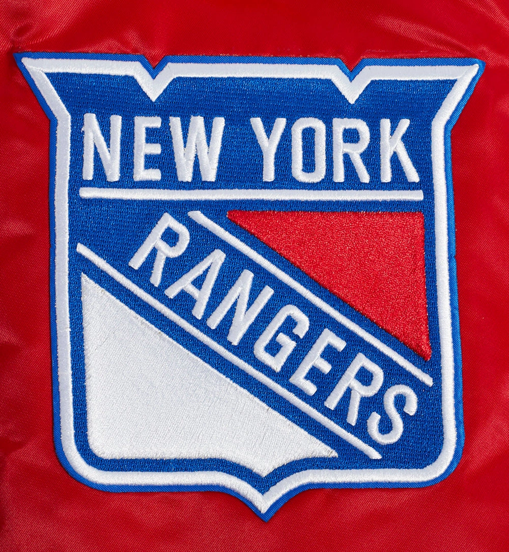 CHAMARRA DE SATN NHL NEW YORK RANGERS SCRIPT TAIL