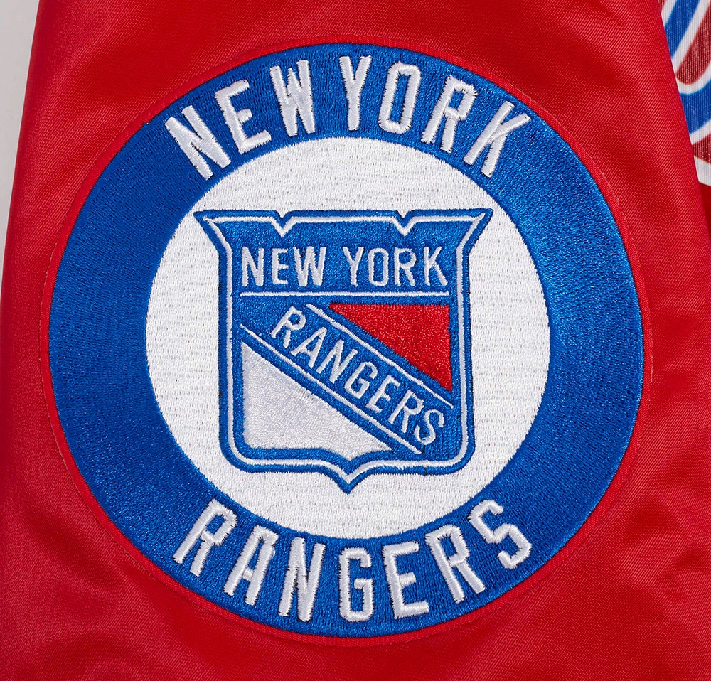 CHAMARRA DE SATN NHL NEW YORK RANGERS SCRIPT TAIL