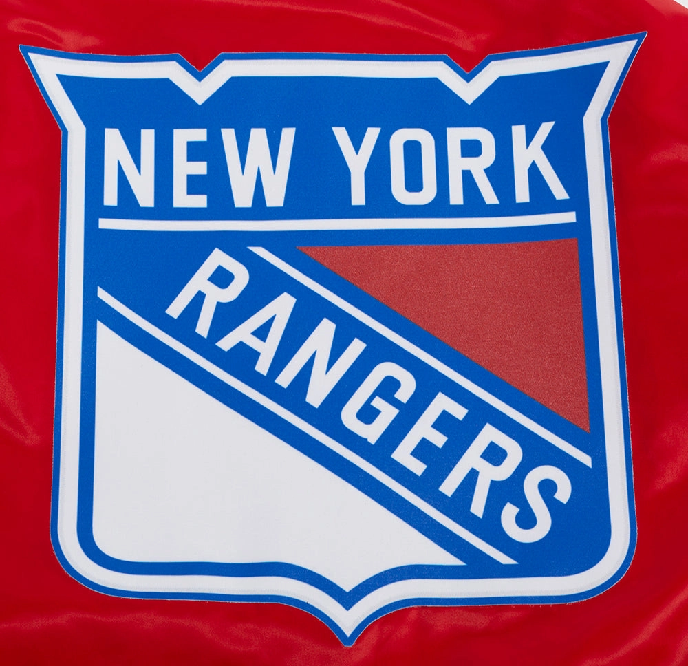 CHAMARRA DE SATN NHL NEW YORK RANGERS SCRIPT TAIL