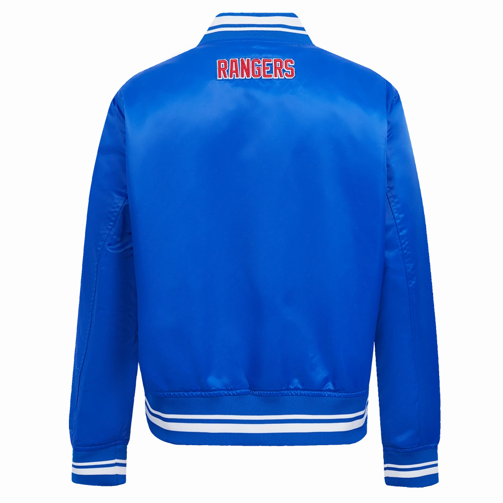 CHAMARRA DE SATN NHL NEW YORK RANGERS SCRIPT TAIL PARA MUJER