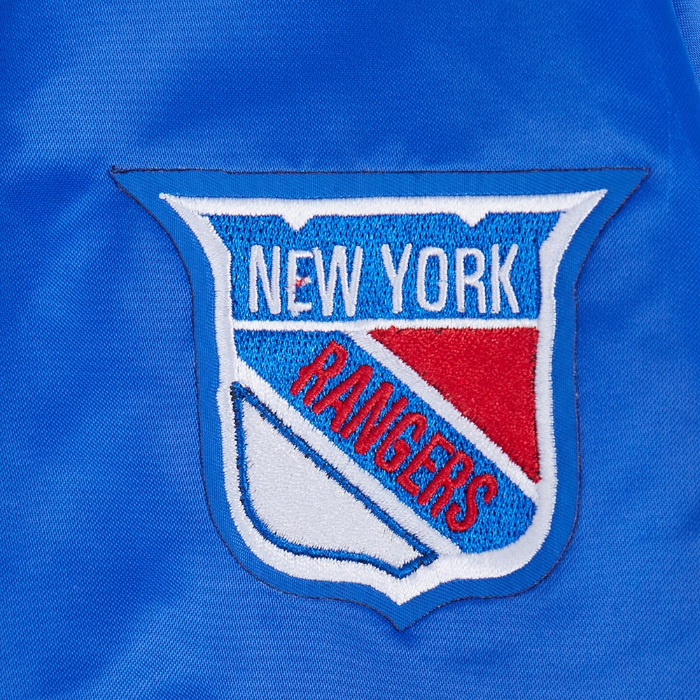 CHAMARRA DE SATN NHL NEW YORK RANGERS SCRIPT TAIL PARA MUJER