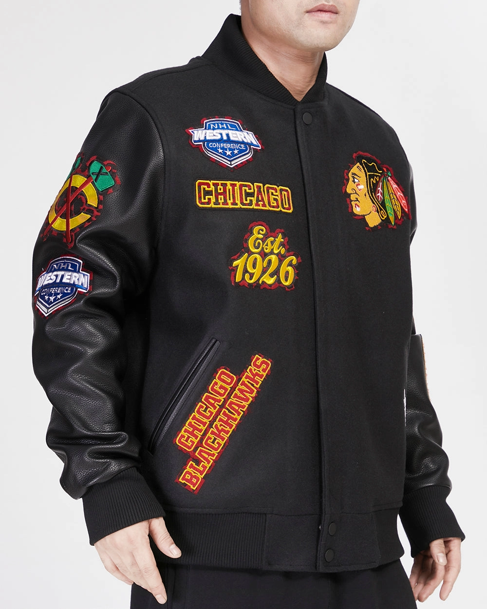 CHAMARRA UNIVERSITARIA NHL CHICAGO BLACKHAWKS ANIMAL PRINT