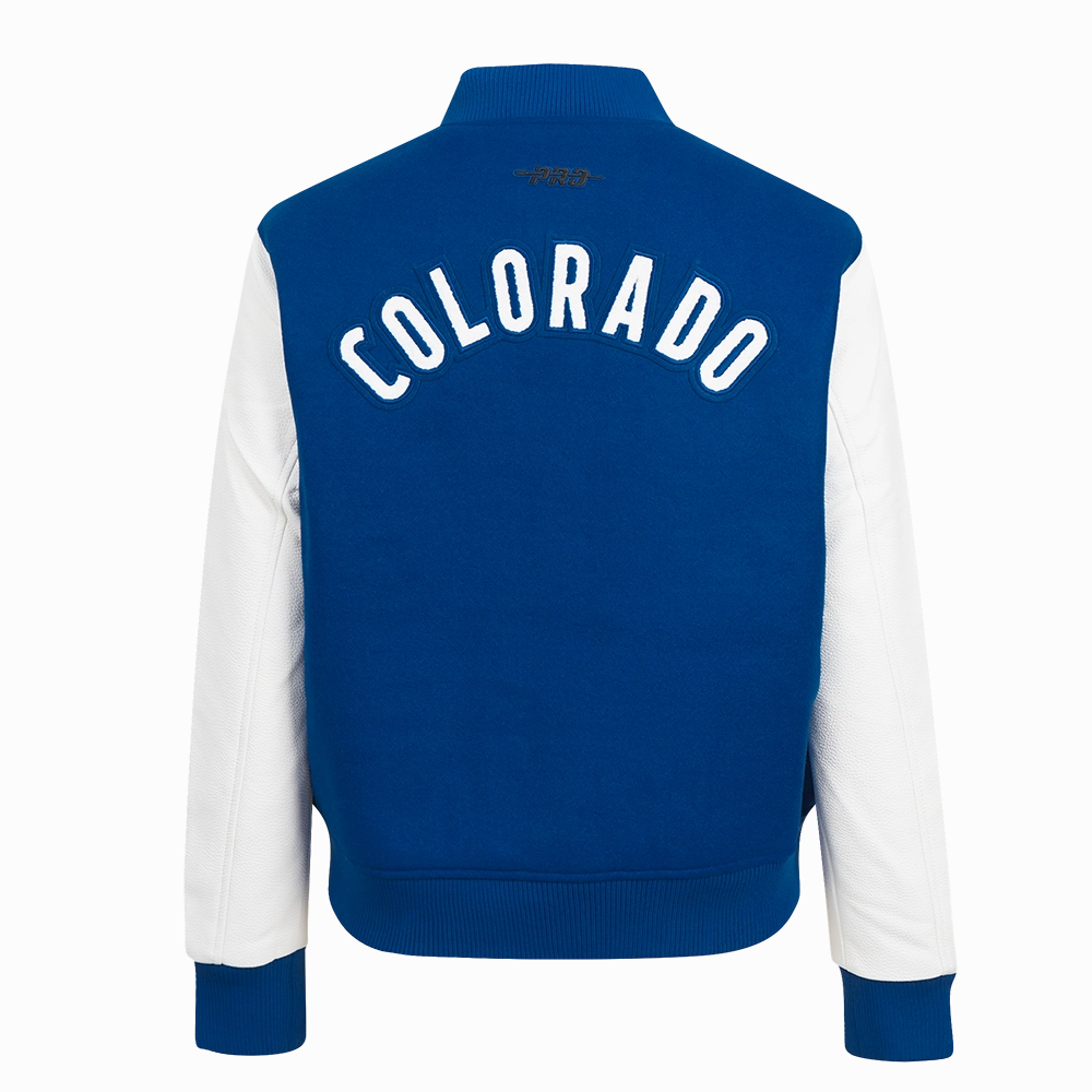 CHAMARRA UNIVERSITARIA NHL COLORADO AVALANCHE CLASSIC CHENILLE PARA MUJER