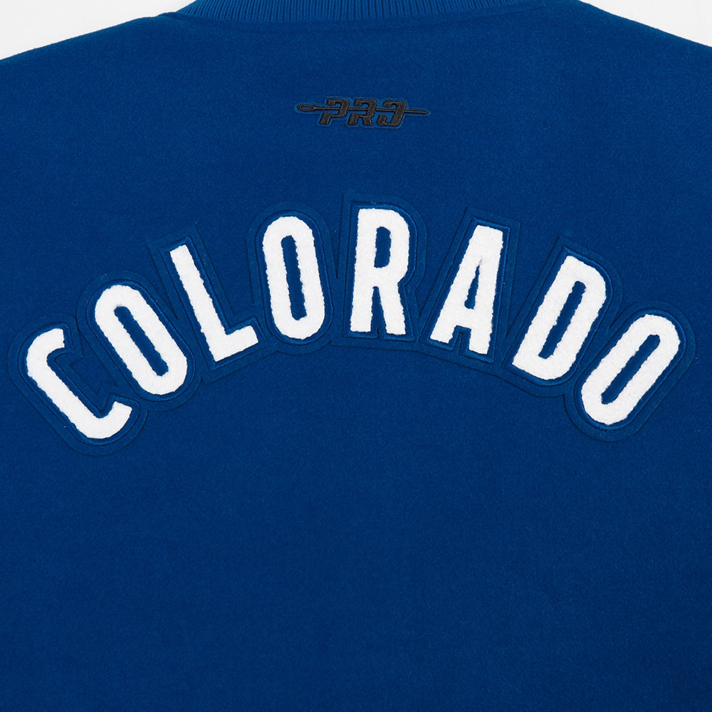 CHAMARRA UNIVERSITARIA NHL COLORADO AVALANCHE CLASSIC CHENILLE PARA MUJER