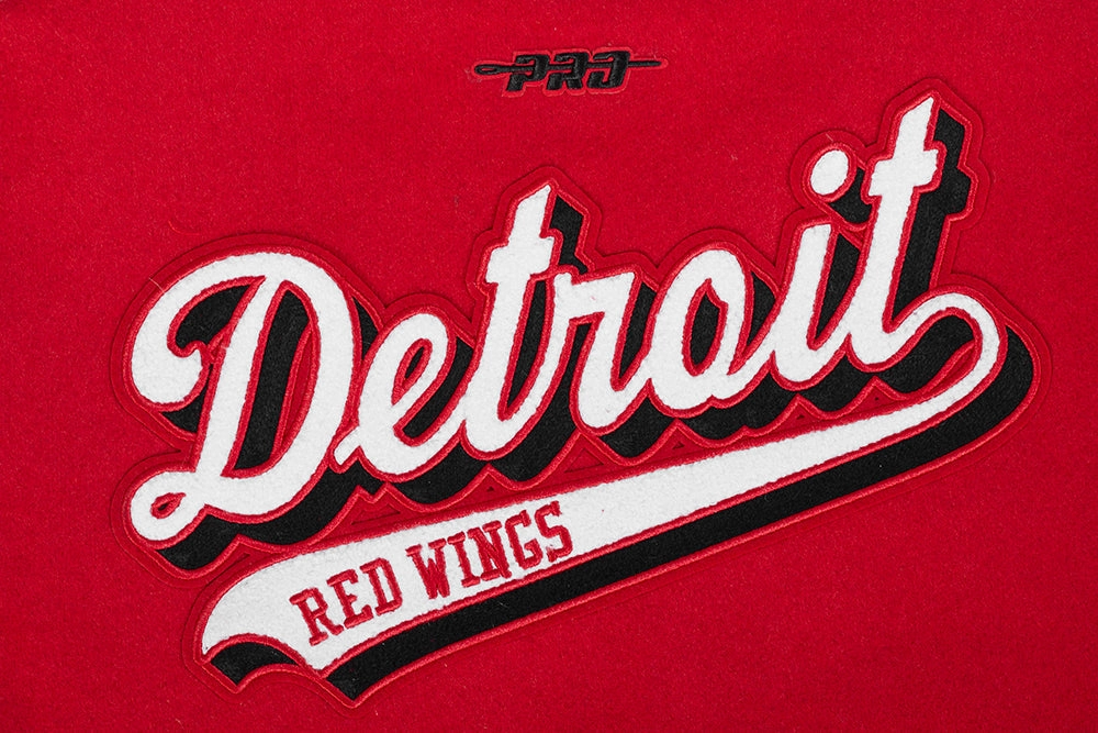 CHAMARRA UNIVERSITARIA NHL DETROIT RED WINGS SCRIPT TAIL PARA MUJER