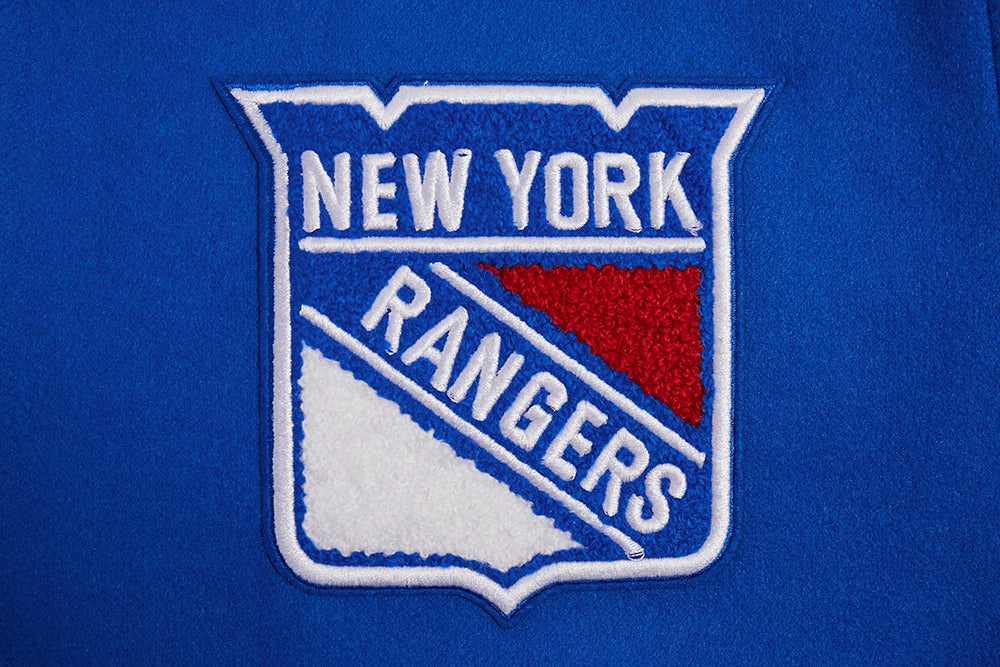 CHAMARRA UNIVERSITARIA NHL NEW YORK RANGERS SCRIPT TAIL PARA MUJER