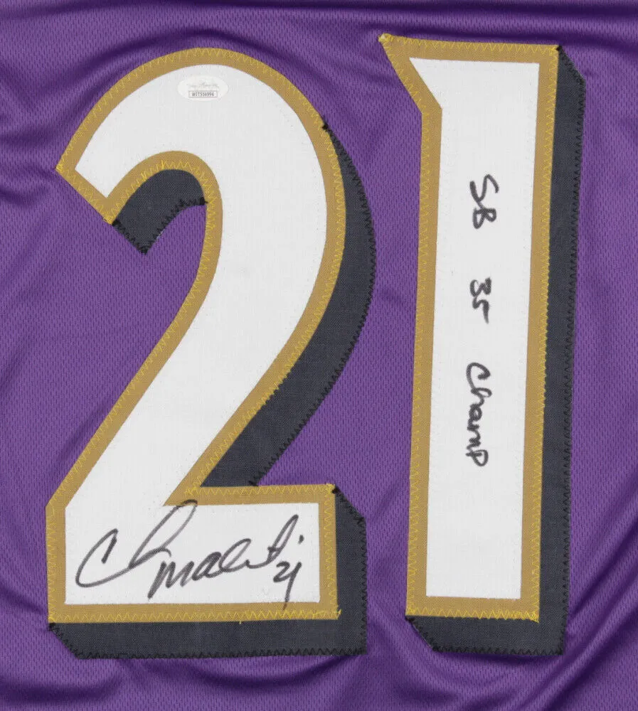 Chris McAlister Signed Baltimore Ravens Jersey Inscribed "SB 35 Champ" (JSA COA)