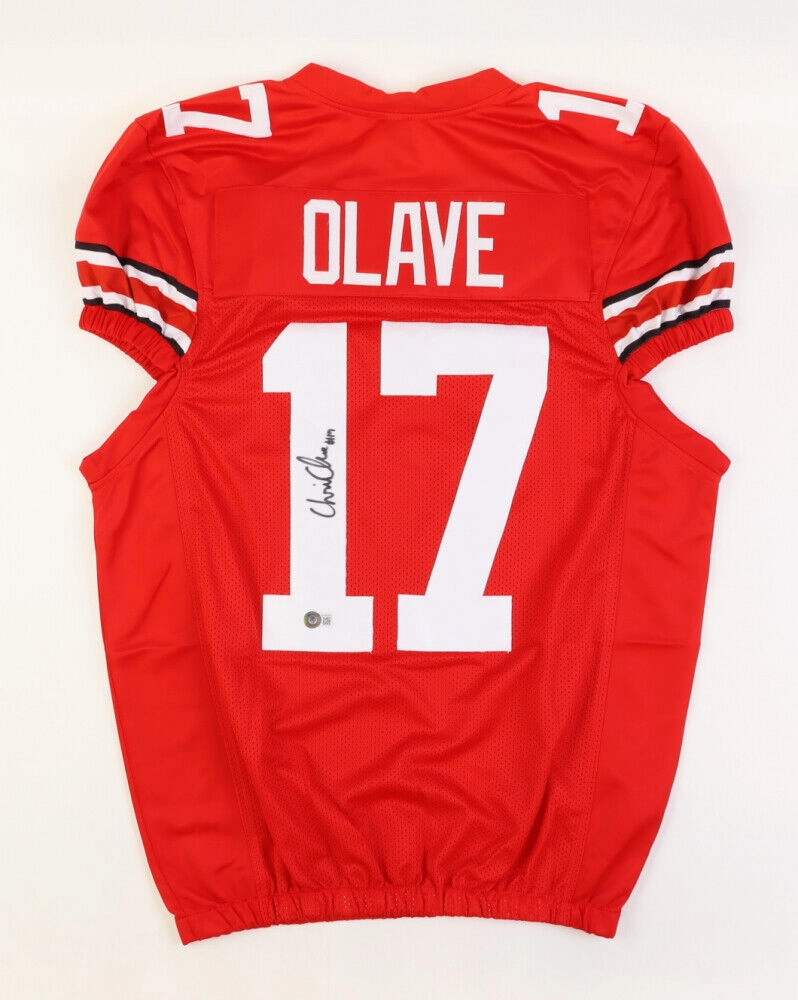 Chris Olave Signed Ohio State Buckeyes Jersey (Beckett COA) Frosh. / Soph. #17