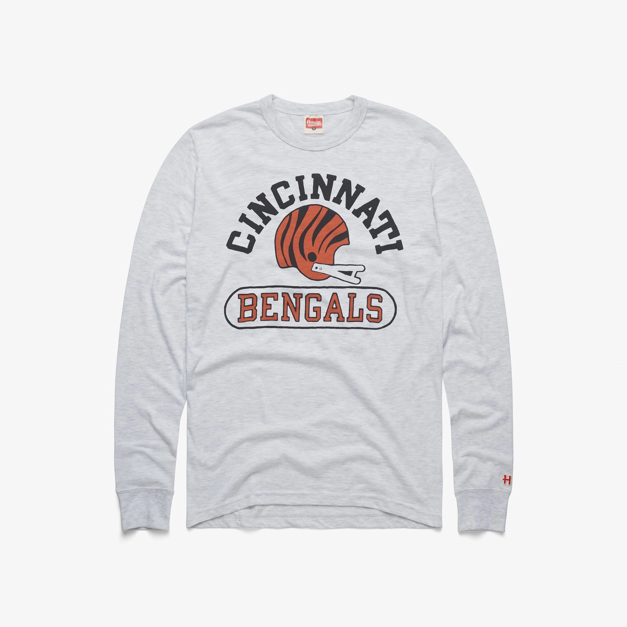 Cincinnati Bengals Throwback Helmet Long Sleeve Tee