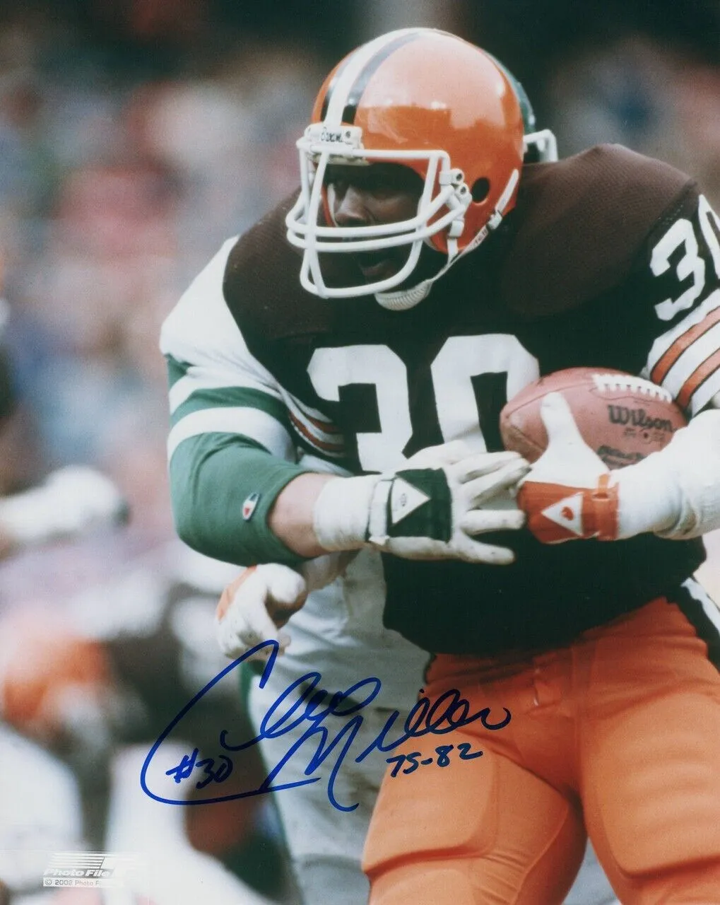Cleo Miller Signed Browns Jersey (Beckett COA) Cleveland Full Back 1975-1982