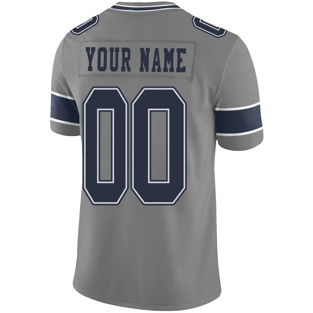 Custom D.Cowboys Stitched American Football Jerseys Personalize Birthday Gifts Grey Jersey