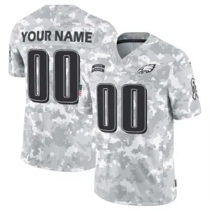 Custom P.Eagles Active Player 2024 F.U.S.E Arctic Camo Salute To Service Limited Stitched Football Jersey