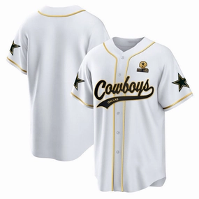 Custom D.Cowboys Gold White Baseball Stitched Jersey