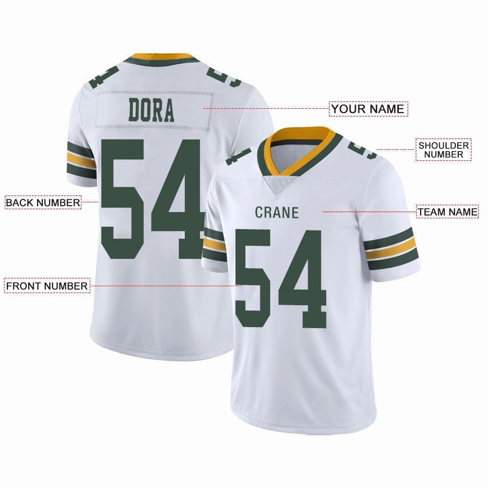 Custom GB.Packers Stitched American Football Jerseys Personalize Birthday Gifts White Jersey
