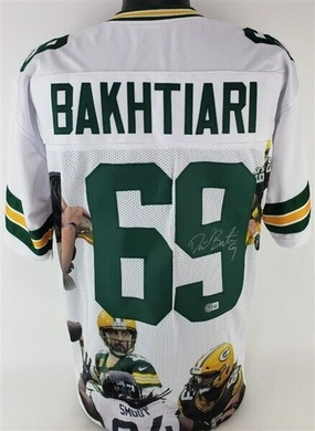 David Bakhtiari Signed Green Bay Packer Custom Photo Jersey (Beckett) All Pro OT