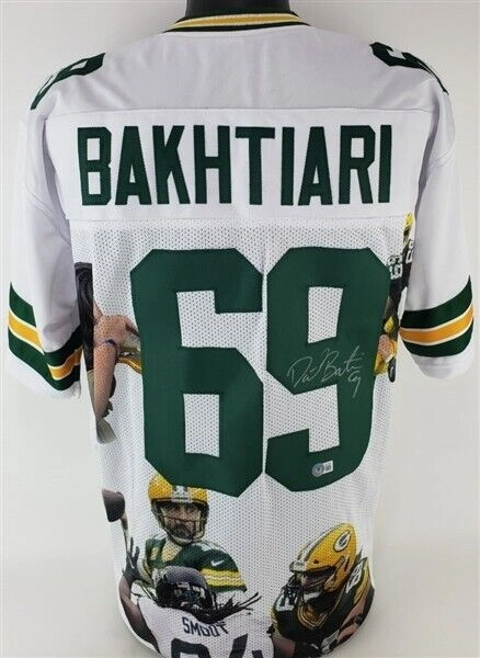 David Bakhtiari Signed Green Bay Packer Custom Photo Jersey (Beckett) All Pro OT