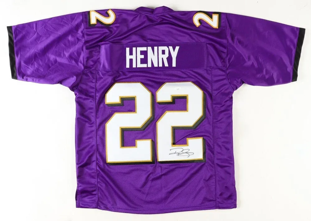 Derrick Henry Signed Baltimore Ravens Purple Jersey (JSA COA) Ex-Alabama RB