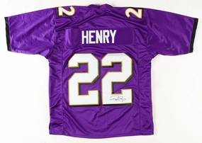 Derrick Henry Signed Baltimore Ravens Purple Jersey (JSA COA) Ex-Alabama RB
