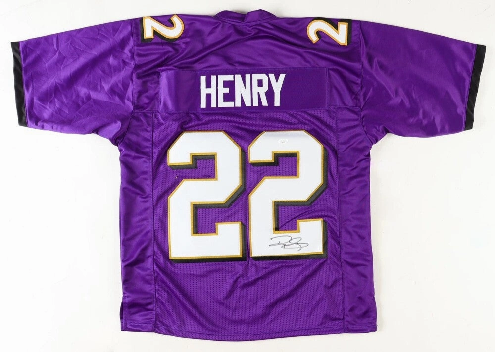 Derrick Henry Signed Baltimore Ravens Purple Jersey (JSA COA) Ex-Alabama RB