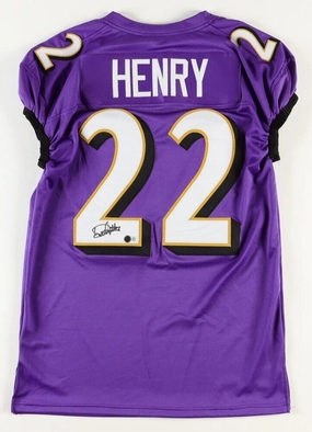 Derrick Henry Signed Baltimore Ravens Purple Pro Cut Jersey (Beckett) Ex-Bama RB