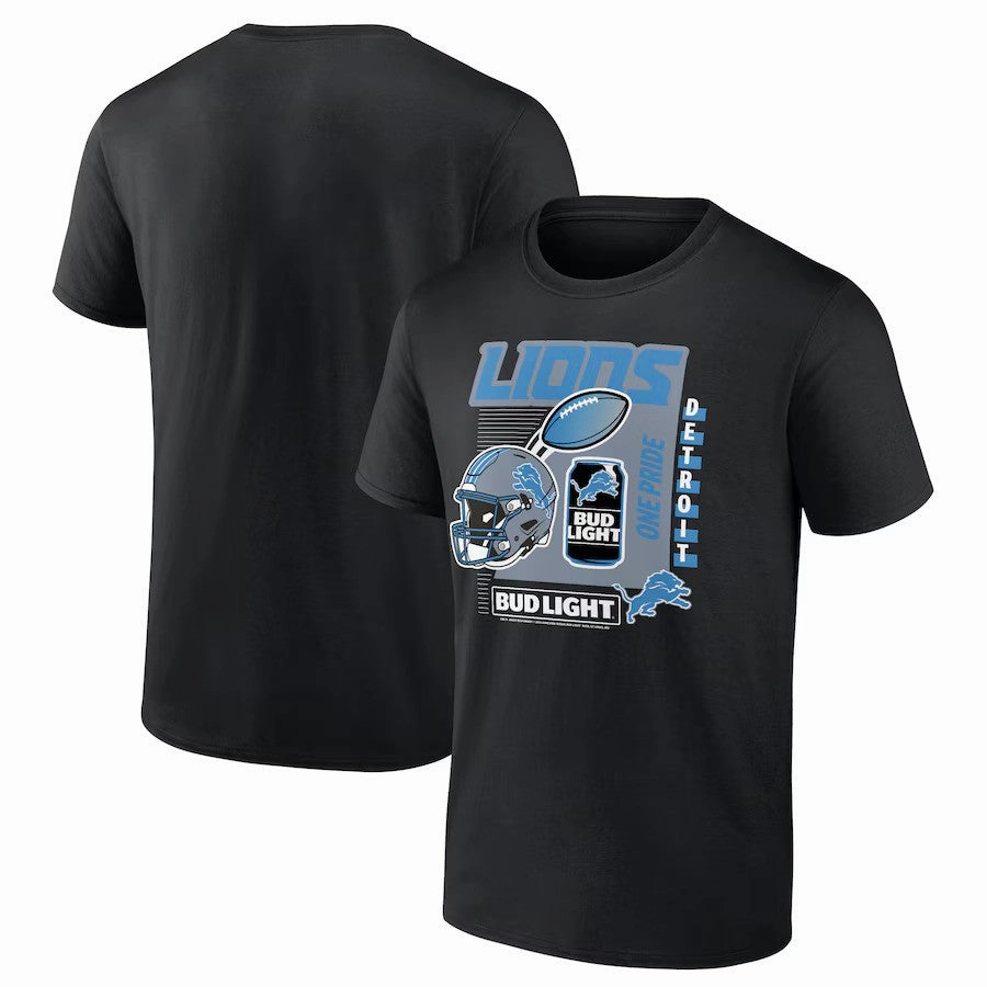 Detroit Lions NFL Bud Light T-Shirt - Black