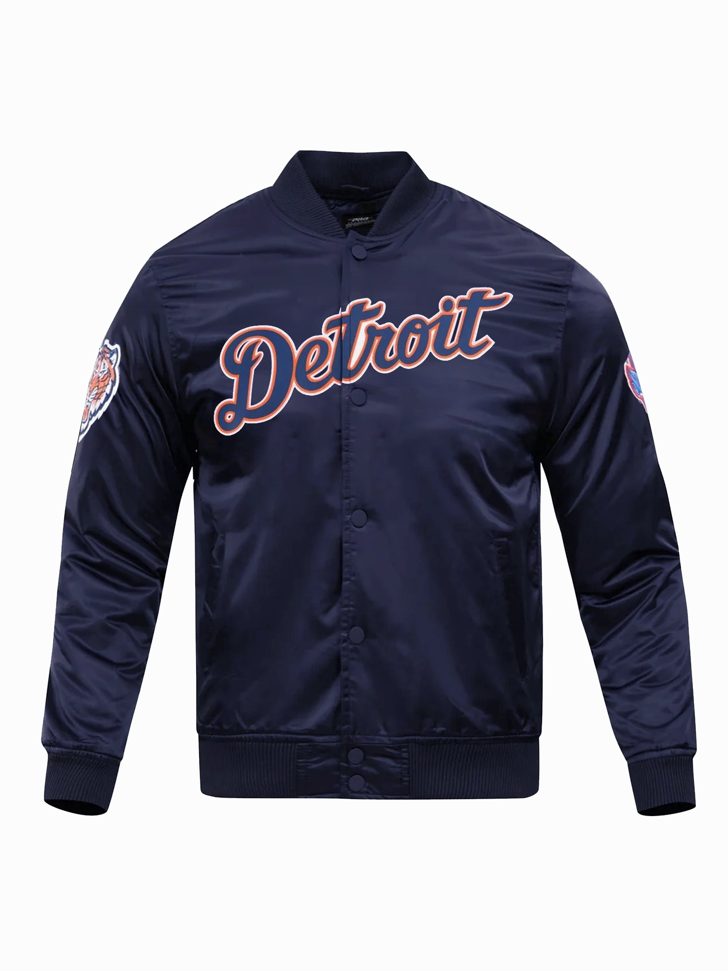 Detroit Tigers Pro Standard MLB Team Classic Satin Button Jacket - Navy