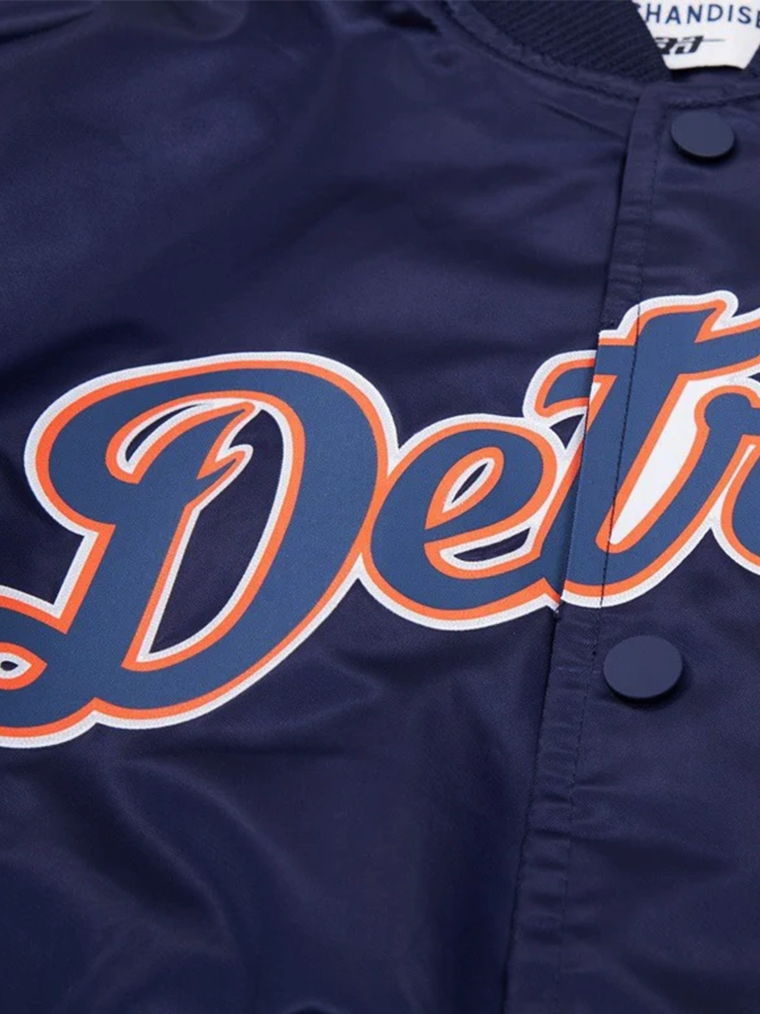 Detroit Tigers Pro Standard MLB Team Classic Satin Button Jacket - Navy