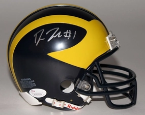 Devin Funchess Signed Michigan Wolverines Mini-Helmet (JSA) Carolina Panthers WR