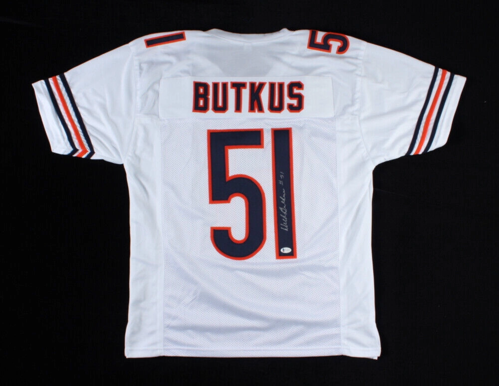 Dick Butkus Signed Chicago Bears Jersey (Beckett COA) 8Pro Bowl Linebacker