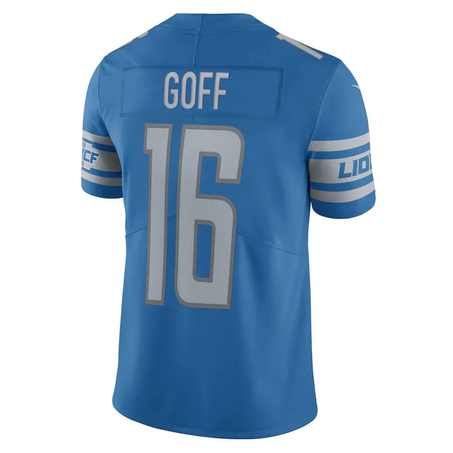 D.Lions #16 Jared Goff Blue Vapor Limited Jersey Stitched American Football Jerseys