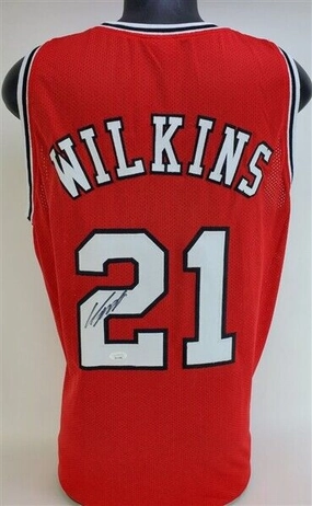Dominique Wilkins Signed Georgia Bulldogs Jersey (JSA COA)  #3 Overall Pick 1982